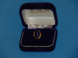 Vintage Solid 18K Gold & Lapis Lazuli Ladies Ring Size 6.5 - Picture 1 of 23