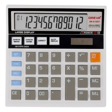 12 Digits Display Desktop Calculator, Dual Power   Business Office Black & White