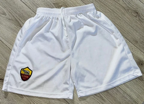 AS Roma Shorts White Small Unisex Kids Football Soccer Shorts Cover