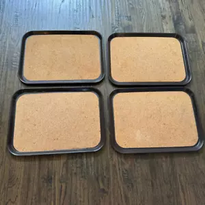 Le Bean Cork Bottom Plastic Food Trays School Lunch Lot 4 Brown KLIMAX 15"x11" - Picture 1 of 9