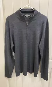 Smartwool Sweater Mens Large Gray Kiva Ridge Half Zip Long Sleeve Wool Blend - Picture 1 of 13