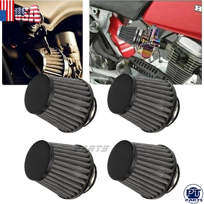 For Honda CB750F supersport 750 1976-1978 39mm Air Filter Pod Set of 4 Black New — 第 1/4 张图片