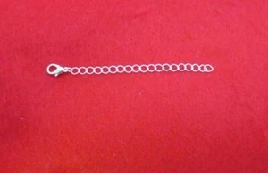 1 INCH  SILVER PLATED 4MM NECKLACE EXTENDER WITH 12MM LOBSTER CLAW CLASP - Picture 1 of 1