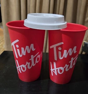 Tim Hortons  Reusable Cup, tumbler Plastic  6" tall Free cup no lid - Picture 1 of 2