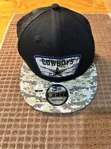 Dallas Cowboys Salute to Service New Era 9Fifty NFL Snapback Black/Camo Hat Cap - Picture 1 of 6