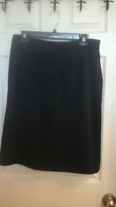 LeSuit Petite Skirt Size 12P, Black White Pinstripe, Lined, Straight,  EUC  - Picture 1 of 5