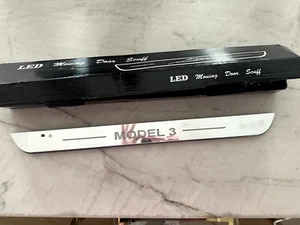 LED Colorful Lights illuminated Door Sills for Tesla Model 3 2017-2023 - Picture 1 of 8