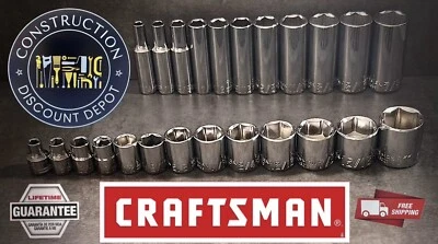 New Craftsman 24 Piece Standard & Deep 3/8 SAE 6pt ratchet wrench socket set - Image 1 of 3