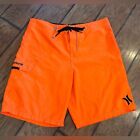 Short homme Hurley néon brillant orange maillot de bain planche poche 36 taille