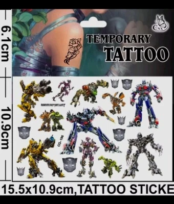 1 X Transformers Temporary Tattoos Kids Birthday Party Loot Bag Fillers Gift  — 第 1/2 张图片