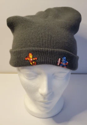 Kid's Marvel Avengers Civil War Gray Beanie Hat Toboggan Ironman Captain America - Image 1 of 4