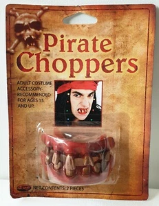 PIRATE CHOPPERS Fancy Dress Costume Accessory HALLOWEEN Fake PVC Teeth - Picture 1 of 4