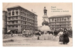 C002069   NAPOLI   PIAZZA  FERROVIA   MONUMENTO  GARIBALDI    ANIMATA   VG  1907 - Picture 1 of 2