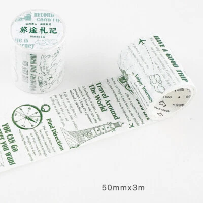 Retro Poster Words Adhesive Washi Masking Tape Junk Journal DIY Collage Stickers - Image 1 of 4