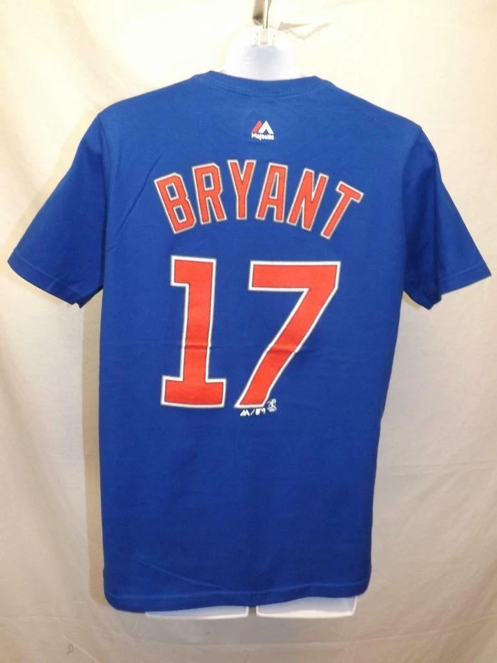 Nueva-Defecto Menor Kris Bryant #17 Chicago Cubs Jóvenes Tallas M-L-XL Majestuosa Camisa Foto 1 de 4