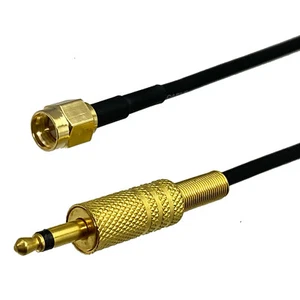 RG174 SMA Male Plug to 3.5mm 1/8" Mono Crimp RF Wire Jumper pigtail 4inch~1M - Picture 1 of 4