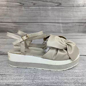 Nature Breeze Open Toe Platform Bow Sandals Women Size 8.5 Ankle Strap Shoes NEW - Picture 1 of 9