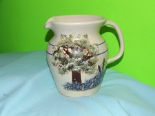 Ellis Pottery Marshal Tx Hand Painted Tree Bluebonnets Signed 6 1/2" Pitcher