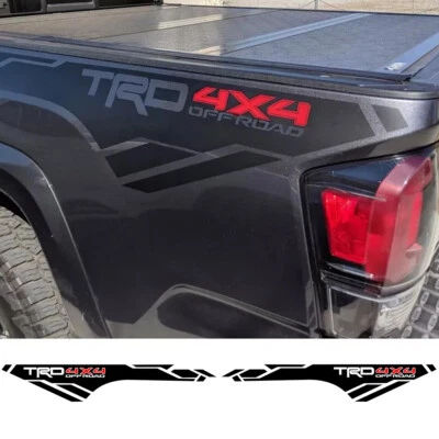 2X Matte Black TRD Style Rear Bed Side Vinyl Decal Sticker for Tacoma 2013-2023 - Image 1 of 4