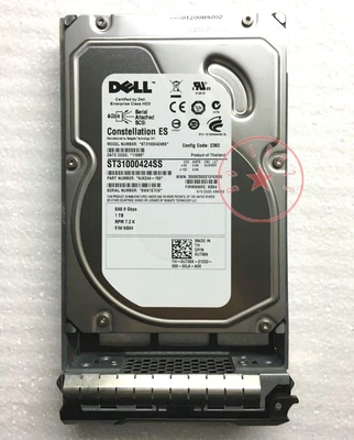 Dell 1TB 6G 7.2K 3.5" SAS U738K 0U738K HDD Hard Drive - Image 1 of 3