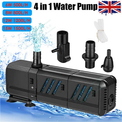 4 in1 Aquarium Fish Tank Filter Water Pump Internal Purifier Filter Oxygen Power