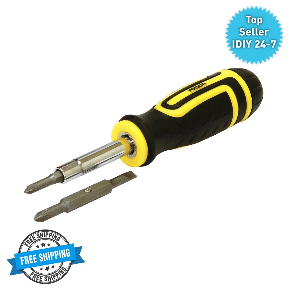 Rolson 6 in 1 Double Ended Screwdriver Bit Holder Chrome Material - Image 1 of 1