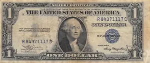 USA $1 Silver Certificate Series of 1935 A Block R-C Circulated Banknote ZA - Picture 1 of 2