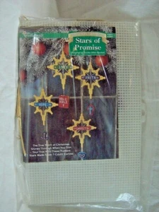 NEEDLECRAFT SHOP STARS OF PROMISE ORNAMENTS 7 ct PLASTIC CANVAS KIT Holiday Trim - Picture 1 of 3