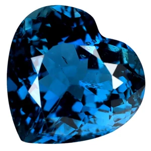 4.04 ct First-class Heart (10 x 10 mm) Heated Brazil London Blue Topaz Gemstone - Picture 1 of 1