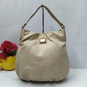 Marc by Marc Jacobs Hillier Beige Leather Snakeskin Embossed Shoulder Bag - Picture 1 of 17