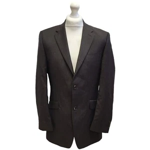 Jeff Banks Brown Striped Wool Suit Blazer Jacket Uk Men's S 38" CC678 - Picture 1 of 5
