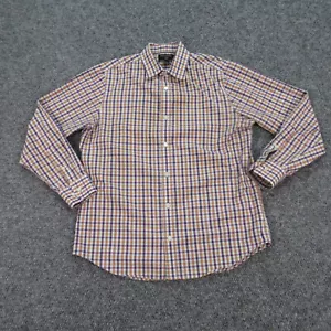 Camisa Banana Republic Para Hombre Grande Blanca Beige Púrpura A Cuadros Manga Larga Con Botones - Imagen 1 de 20