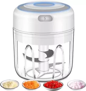 Electric Garlic Chopper Onion Mincer Vegetable Chopper Portable Meat Grinder USB - Picture 1 of 7