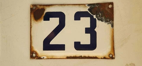 Genuine ISRAELI vintage enamel porcelain house number 23 street House sign #23 Cover