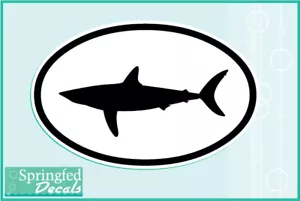 Haifisch Silhouette Euro Aufkleber Vinyl Aufkleber Auto LKW Fenster Sticker Tauchen Tauchen - Bild 1 von 1
