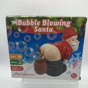 Novelty Bubble Blowing Santa - Fart Bubble Machine With Flashing Lights & Music - Picture 1 of 9
