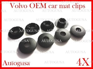 4X NEW VOLVO BLACK CAR MAT CLIPS FIXING GRIPS CARPET CLAMPS FLOOR HOLDERS - Picture 1 of 6