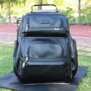 TUMI ALPHA3 Brief-Pack Backpack ALL Leather Black 09603580DL3 outlet product - Picture 1 of 14