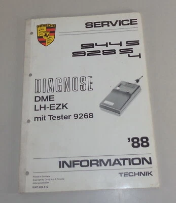 Manuel D'Atelier / Technique Info Porsche 944 S / 928 S4 Dme Lh-Ezk Diagnostic - Photo 1/3