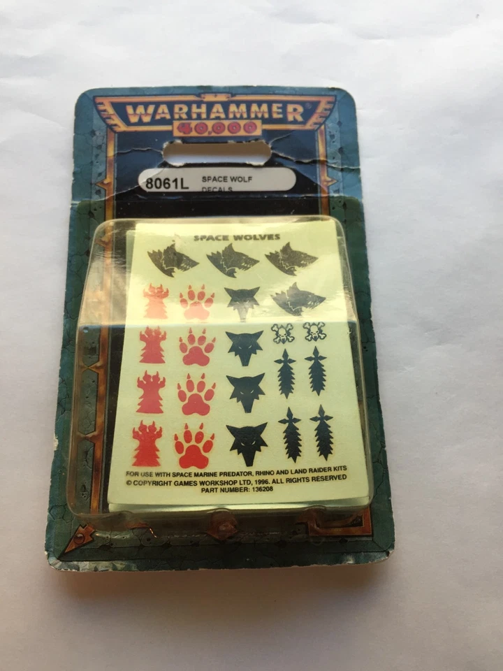 Space Wolf Space Wolves Decal Transfer Wolf Guard Grey Hunters Blood Claws 8061L - Image 1 of 1