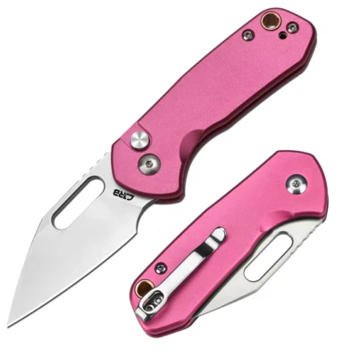 Cuchillo Plegable Mini Pirita CJRB 2.13" AR-RPM9 Hoja de Acero Rosa Mango de Aluminio Foto 1 de 4
