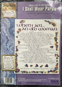 NEW Janlynn Stitch World I Shall Wear Purple Kit Counted Cross Stitch - Picture 1 of 2