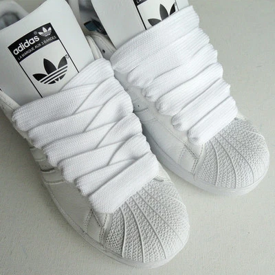 Quality 20mm XL Fat Shoe Lace White Black Red + 22 Colours Shoelaces BBoy Laces  - Image 1 of 3