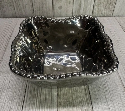 Pampa Bay Verona Square Salad Serving Bowl Medium Silver 4.5''x4.5'' - Image 1 of 4