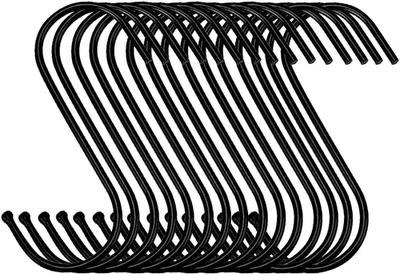 30 Pack Black S Hooks Steel S Hanging Hooks Heavy Duty S Hanger Hook Metal New - Image 1 of 4