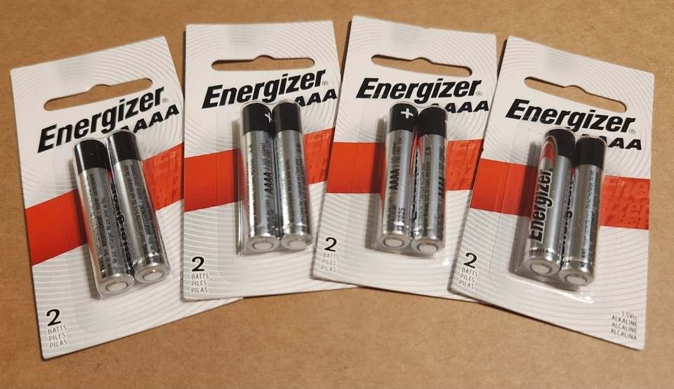 Paquete de 8 pilas alcalinas Energizer AAAA E96 (4x2) 1,5 V Exp 12/2026 lápiz óptico Foto 1 de 1