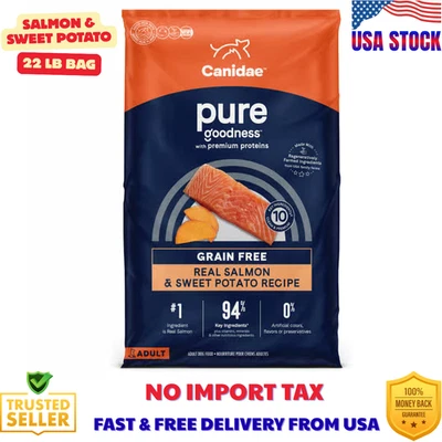 Comida seca para perros CANIDAE ingrediente puro sin granos salmón y batata, bolsa de 22 lb Foto 1 de 4