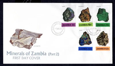 Zambia - 1982 Minerales de Zambia Parte 2 Primer Día Cubierta Foto 1 de 2