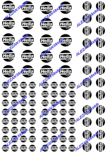 ALEZAN MODELS . DECALCOMANIES . HELLA . PHARE ROND . 1/43 . 1/32 . 1/24 . - Imagen 1 de 2