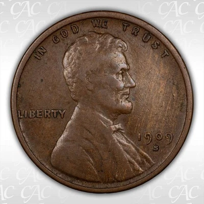 1909-S VDB 1c CAC VF 25  - Image 1 of 3